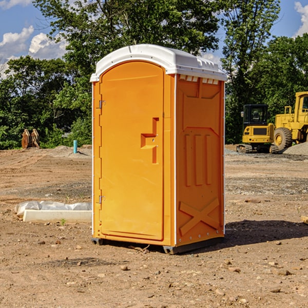 how often are the porta potties cleaned and serviced during a rental period in Leverett